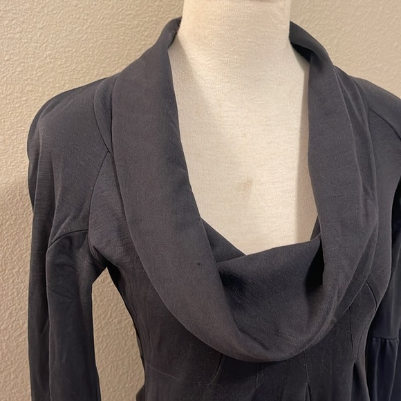 Diane Von Furstenberg Size 2 Dark Grey Wool Cowl Dress - Picture 2 of 9